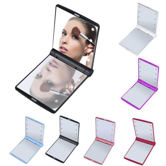Promotion Gift Folding Pocket Double Makeup Beauty Holding Mirrors
