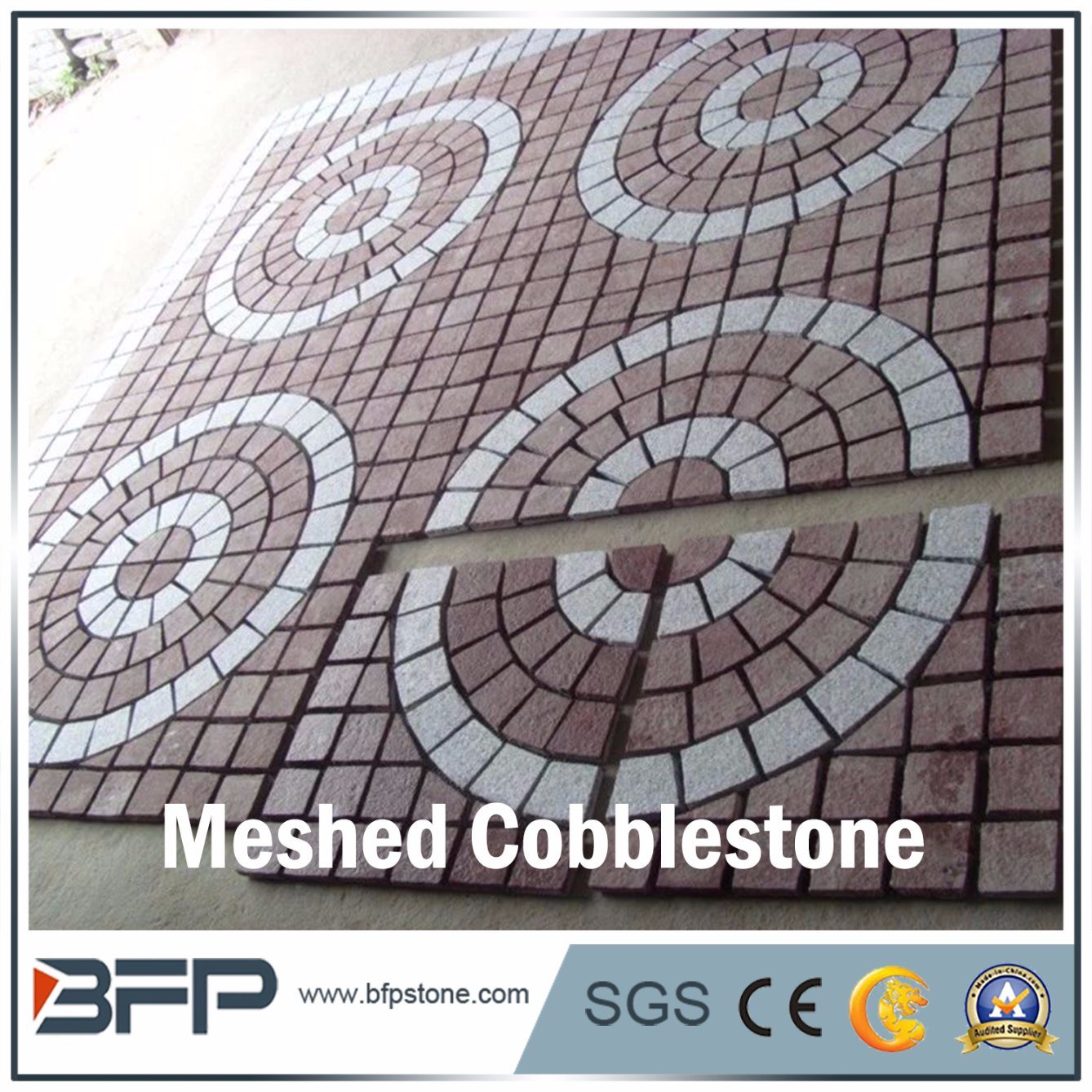 Multicolor Pattern/Medallion for Meshed Cobblestone for Driving Way