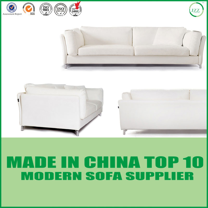 Home Casual Upholsted Loveseat White Genuine Leather Sofa Set