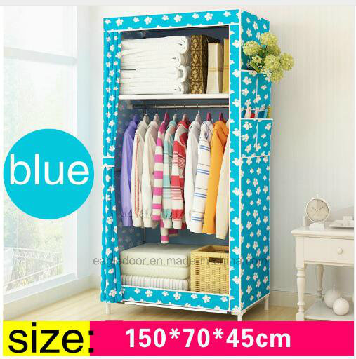 Modern Simple Wardrobe Household Fabric Folding Cloth Ward Storage Assembly King Size Reinforcement Combination Simple Wardrobe (FW-24D)