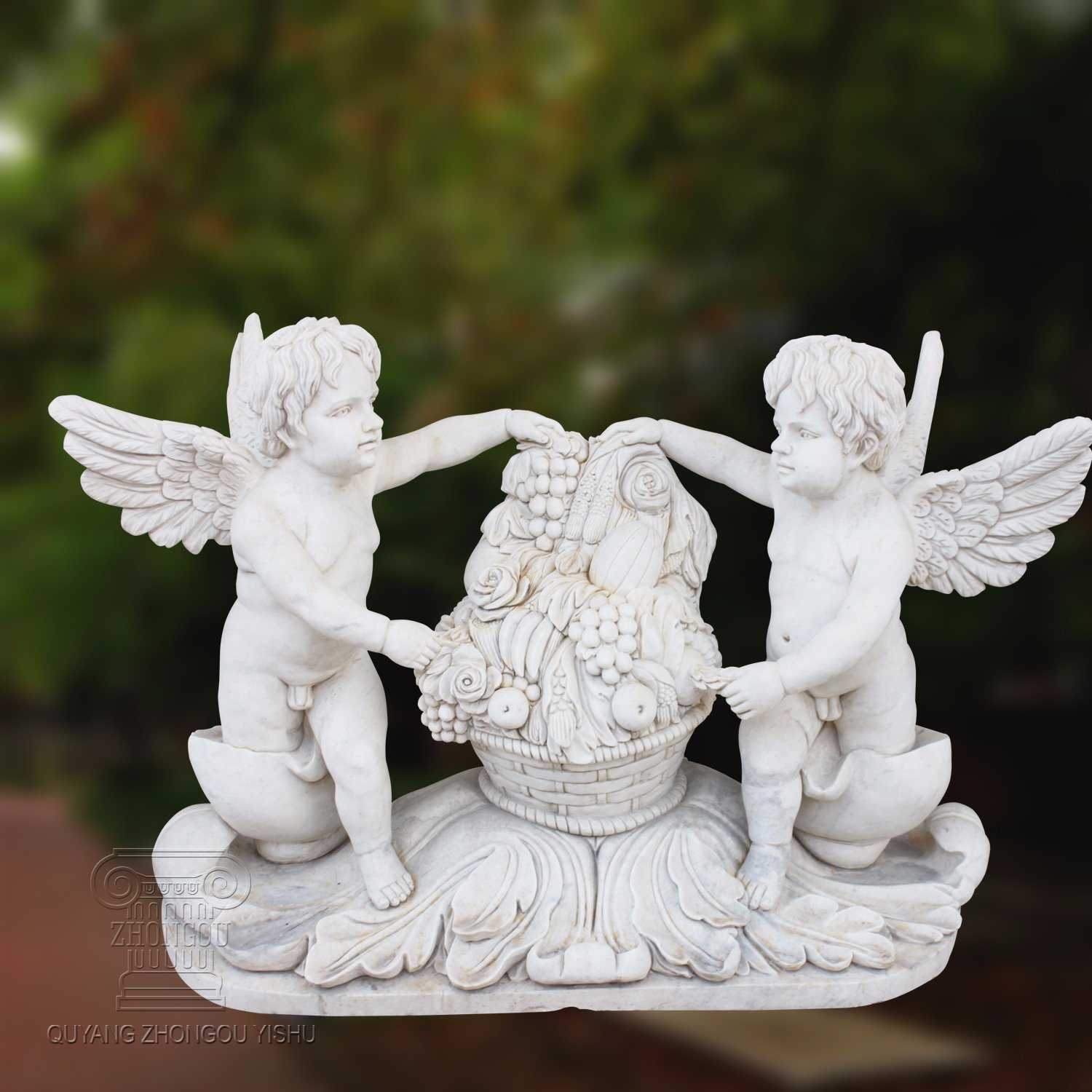 Natural Marble Caving Angel Statue T-8018