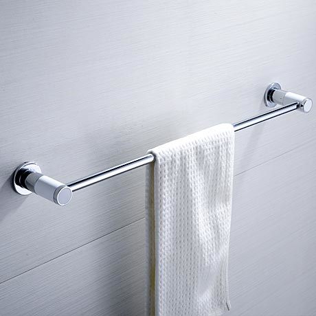 ABS&Stainless Bathroom Towel Bar White and Chrome Plated