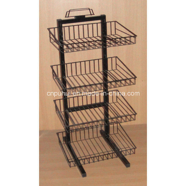 4 Tier Floor Steel Wire Basket Shelf (PHY324)