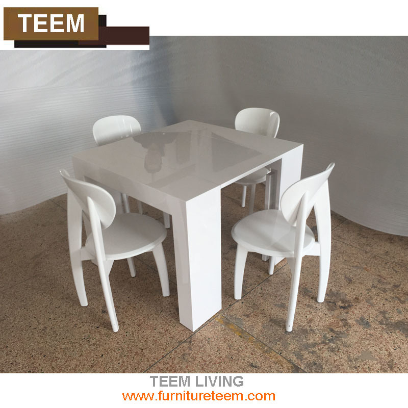 Modern High Glossy White Extendable Dining Table