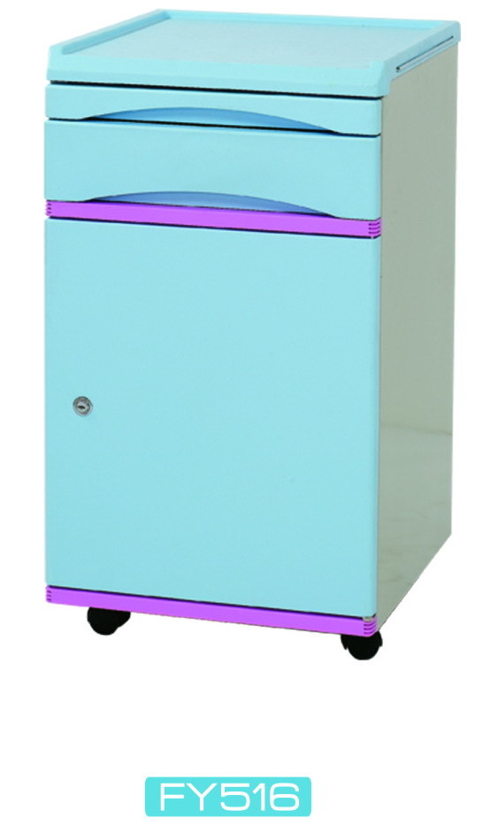 Colorful Plastic Bedside Cabinet with Wheels