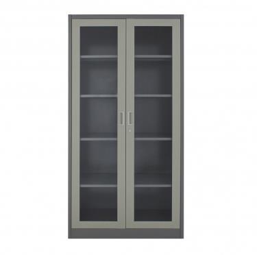 Dark Color Glass Swing Door Metal Knocked Down Storage Filing Cabinet