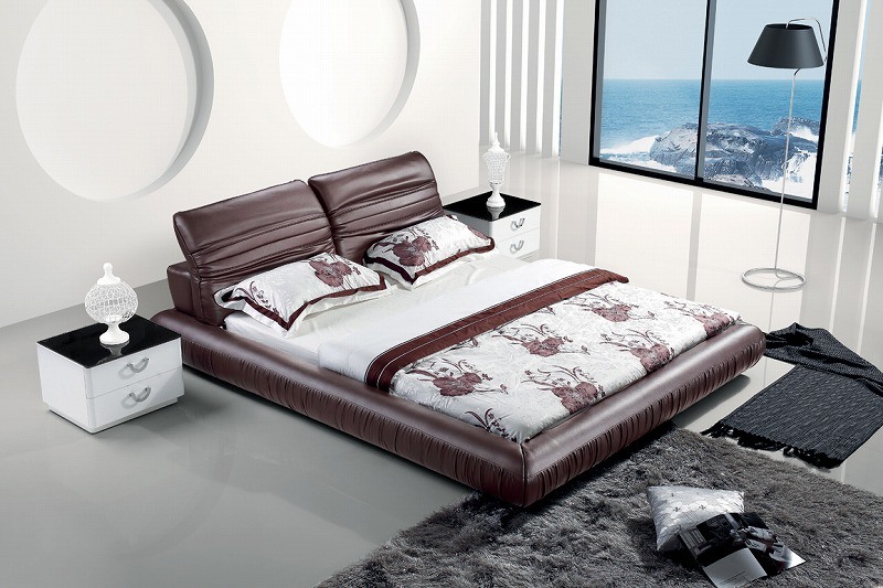 Top&New Bed Room Genuine Leather Bed (SBT-5833)