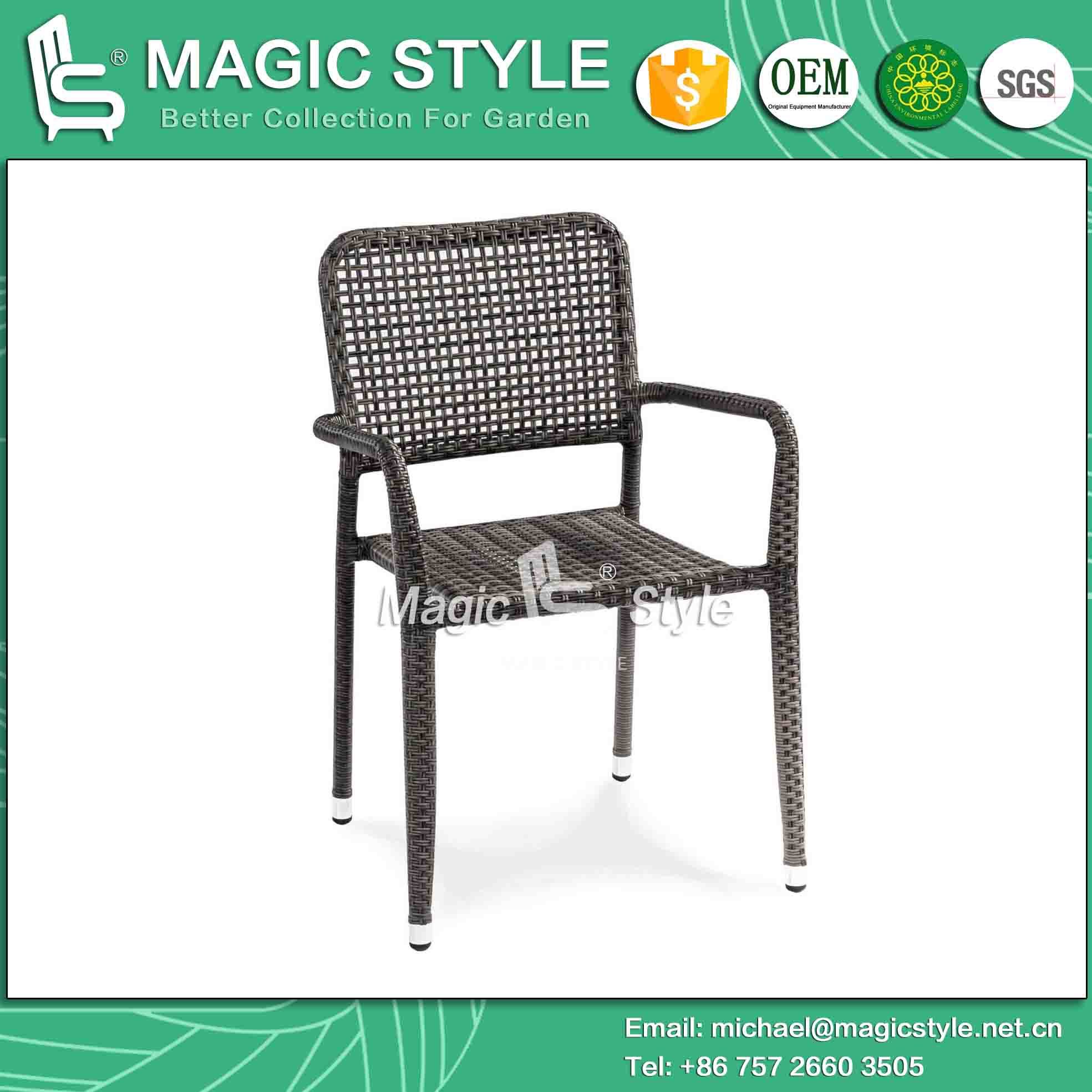 Rattan Chair Dining Chair Stackable Chair Outdoor Chair Metal Chair (Magic Style)