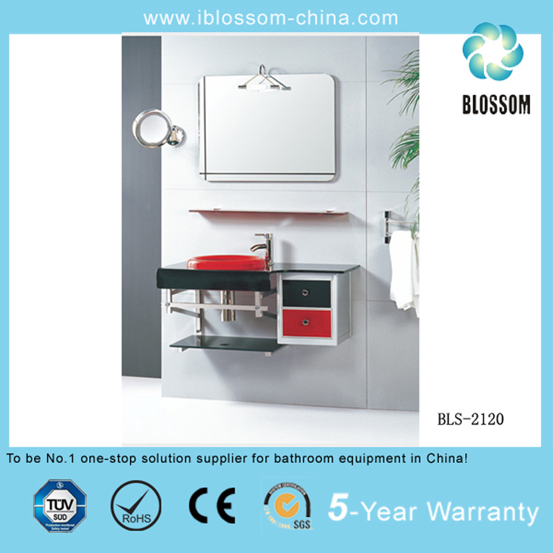 China Wholesale Glass Basin/Glass Washing Basin with Mirror (BLS-2120)