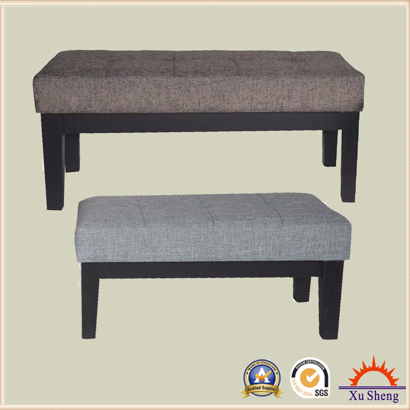 Upholstered Wooden Tufted Set Bench for Hallway Entryway