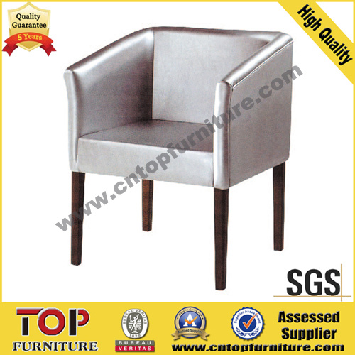 White Silver Wooden Coffee Leisure Chair