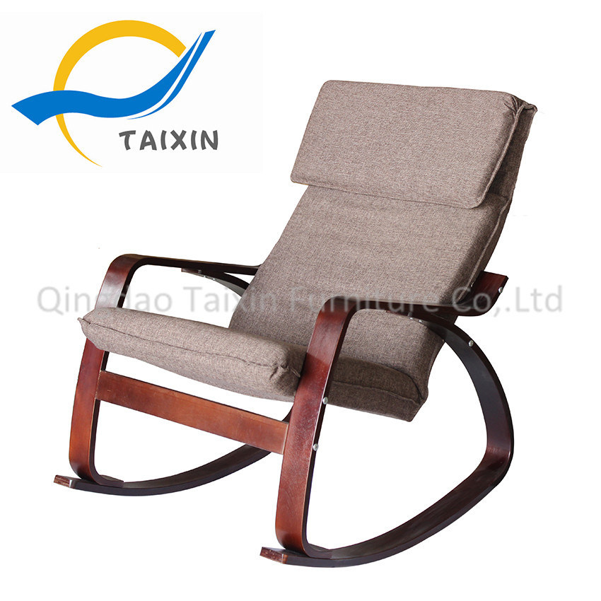 Modern Style Wooden Rocking Chair with Metal Frame