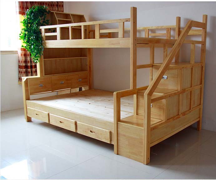 Hot Selling Solid Wood Bunk Bed with Ladder Ark (M-X1110)