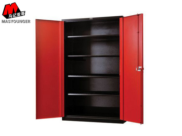 Red Metal Swing Door Office Furniture File Storage Kd Structure Storage Filing Cabinet