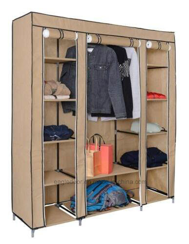 Modern Simple Wardrobe Household Fabric Folding Cloth Ward Storage Assembly King Size Reinforcement Combination Simple Wardrobe (FW-51)