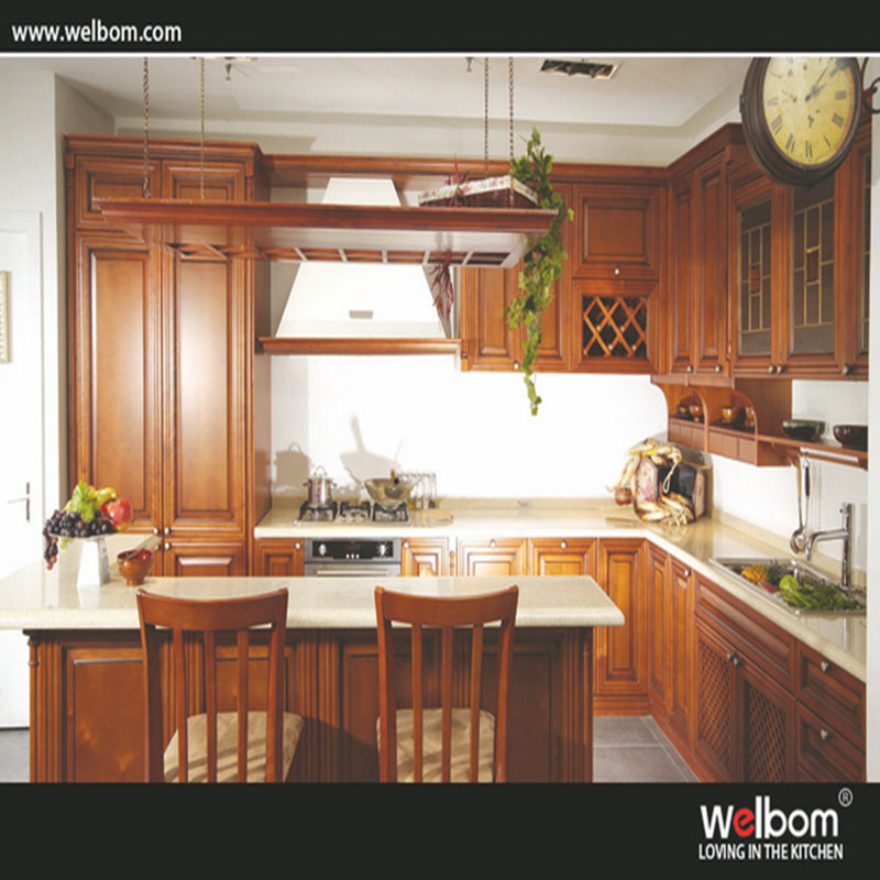 2016 China Standard Solid Wood Kitchen Cabinet