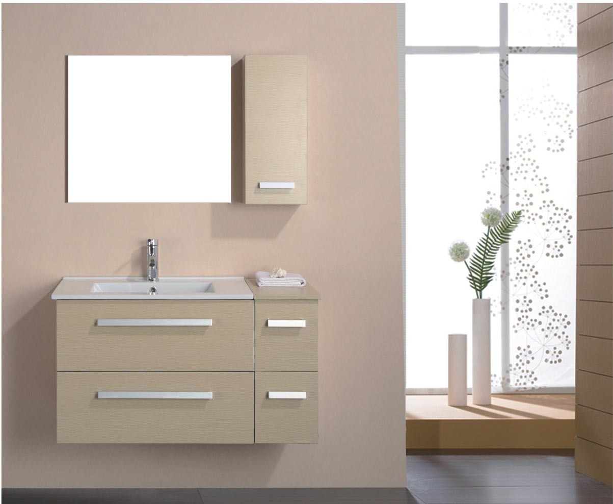 2017 Hot Sale MDF Bathroom Cabinet with Wood Grain Color Sw-Pb161