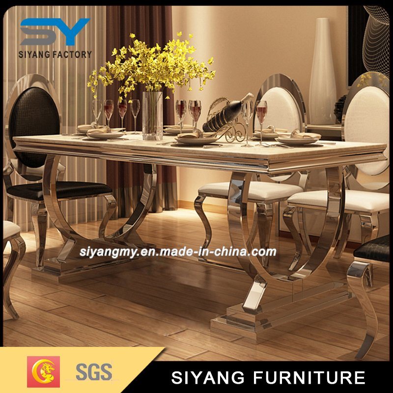 Home Furniture Dining Set Stainless Steel Dining Table