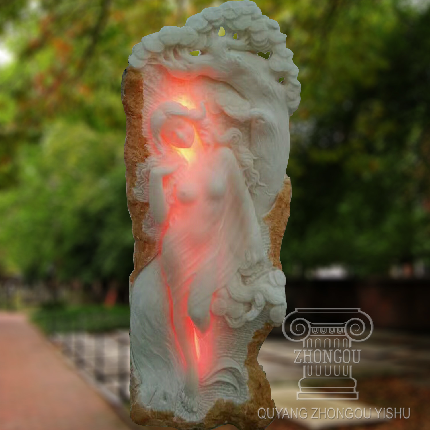 2018 New Product Hot Sell Shiny Beautiful Lady Marble Statue Sculpture of Garden Decoration