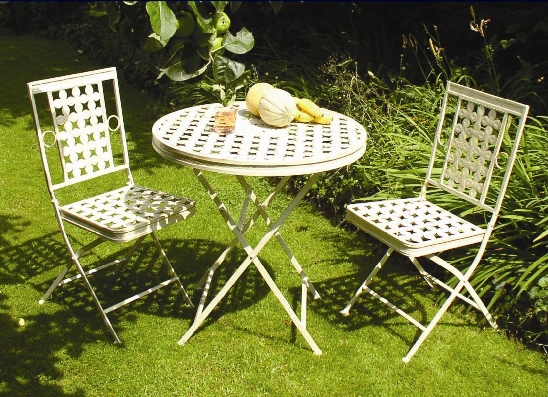 Eco-Friendly 2014 Newest 3PCS Superior Fashion Decorative White Metal Steel Foldable Furniture Outdoor (PL08-3591/3593)
