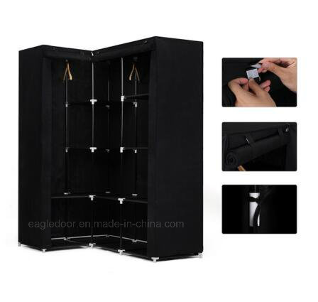 Modern Simple Wardrobe Household Fabric Folding Cloth Ward Storage Assembly King Size Reinforcement Combination Simple Wardrobe (FW-53C)