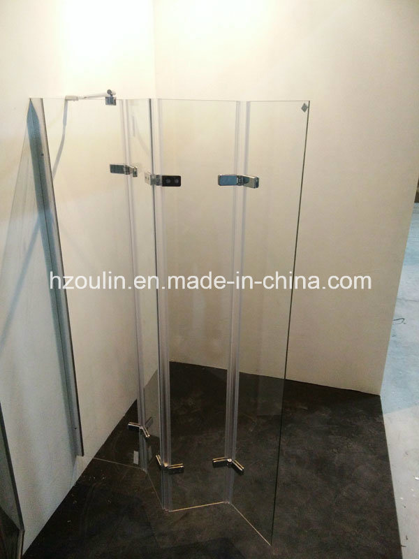 Hinge Bathtub Shower Screen with 4 Folding Glass