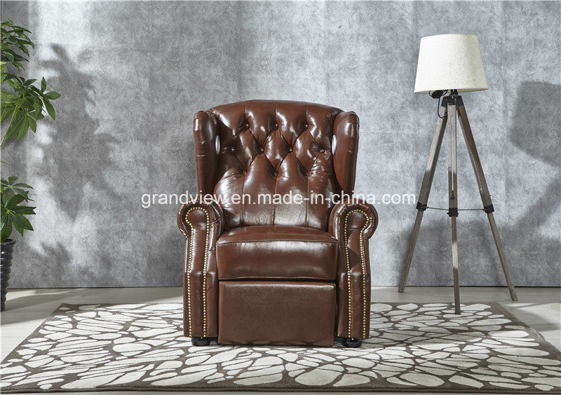 2018 New Luxury Chesterfiled Armchair Genuine Leather Chair