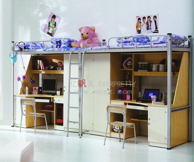 New Arrival School Dormitory Student Bunk Bed with Study Desk