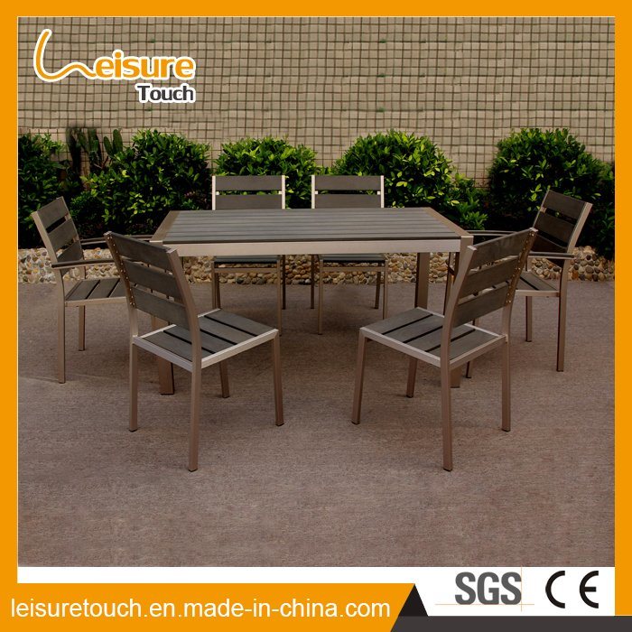 Metal Garden Outdoor Furniture Cafe Restaurant Aluminum Polywood Chair Table Set
