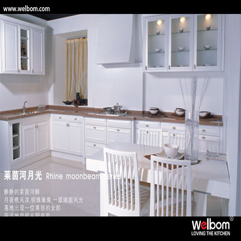 Webom High Quality Cherry Wood Kitchen Cabinet with White