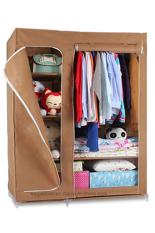 Modern Simple Wardrobe Household Fabric Folding Cloth Ward Storage Assembly King Size Reinforcement Combination Simple Wardrobe (FW-58B)
