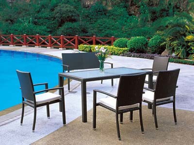 Garden Rattan Dining Chairs and Table Outdoor Dining Set