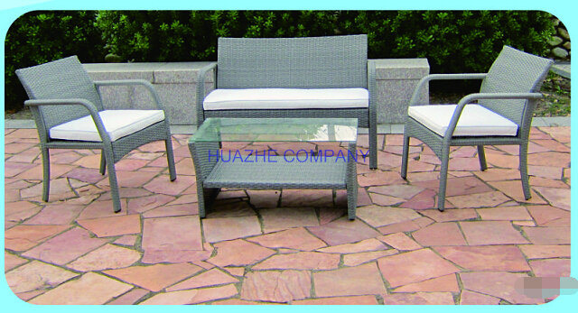 Wicker Sofa Outdoor Rattan Furniture with Chair Table Wicker Furniture Rattan Furniture with Chair and Table Furniture (Hz-BT134)