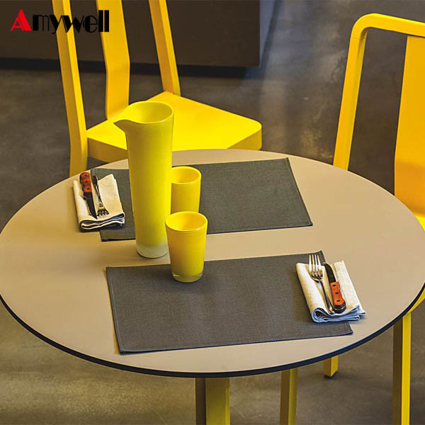Amywell Home Furniture Heat Resistant Solid Core HPL Fast Food Dining Table