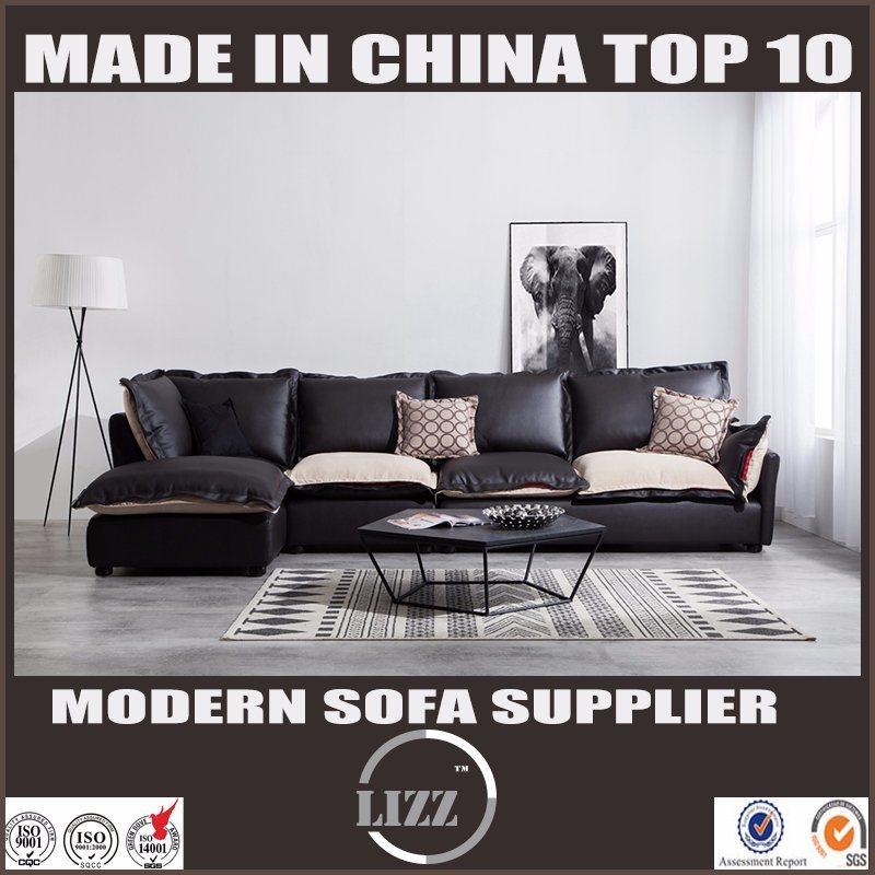 Modern Soft Wooden PU Leather Sofa for Living Room