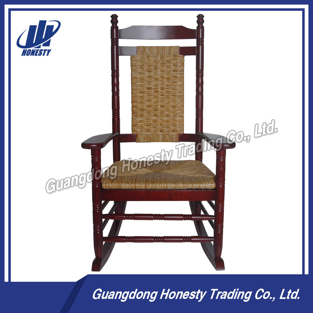 Cy2272 Wood Rocking Chair with Rattan