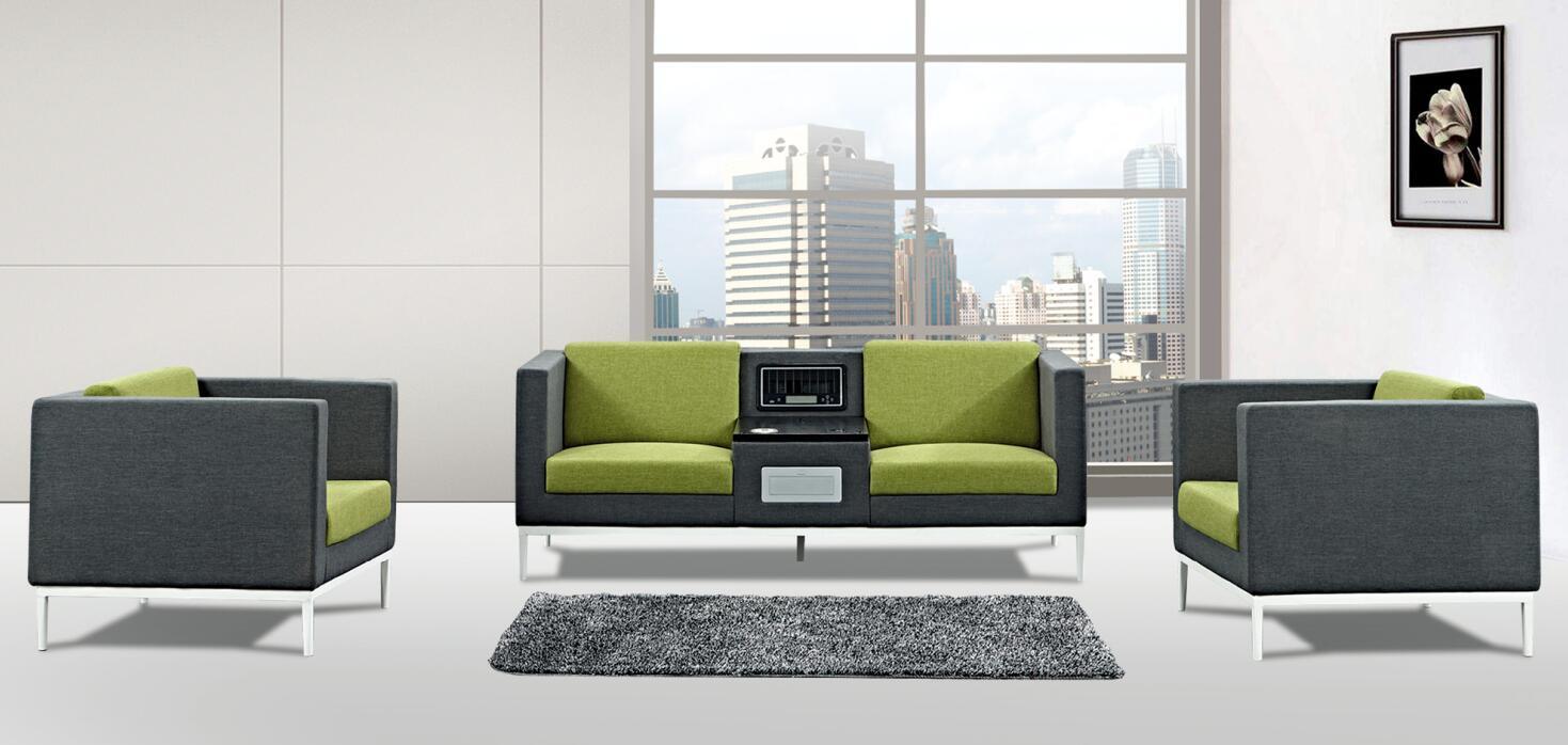 Linen Fashionable Function Sofa with Oak Veneer Tea Table