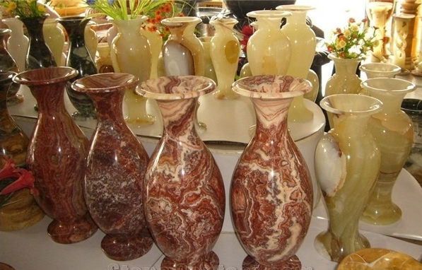 Vase for Home Decorate Borwn Marble Onyx Vase Home Decor