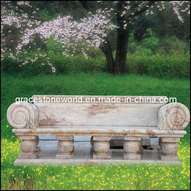 Natural Marbe Garden Bench for Ornament (GS-TB-003)