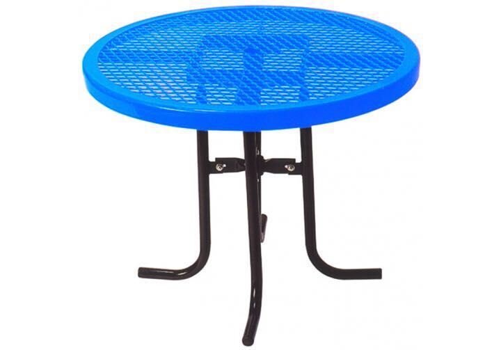 42-Inch Round Punched Metal Canteen Table