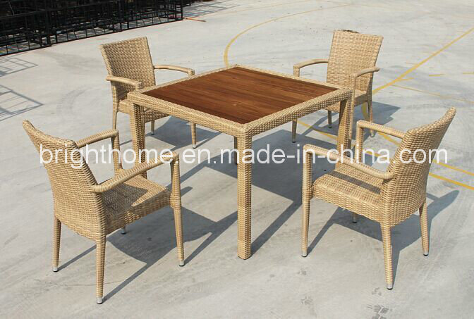 Modern Design Dining Chair and Table with Teak Wood Top/Leisure Outdoor Furniture (BP-3030)