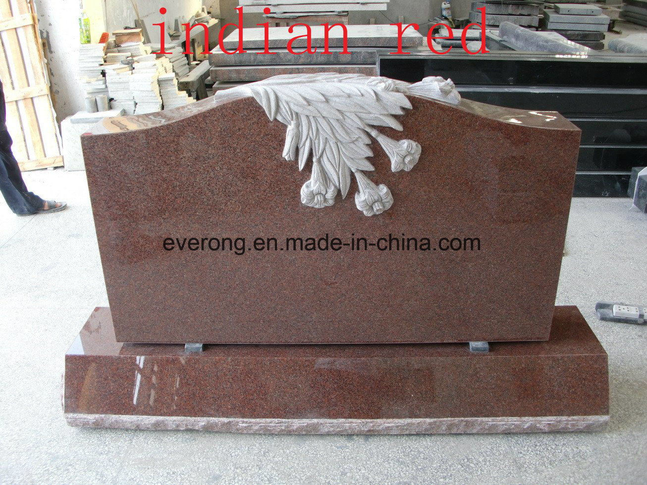 Indian Red Granite Headstone, Western Style and Russia Monument & Tombstone
