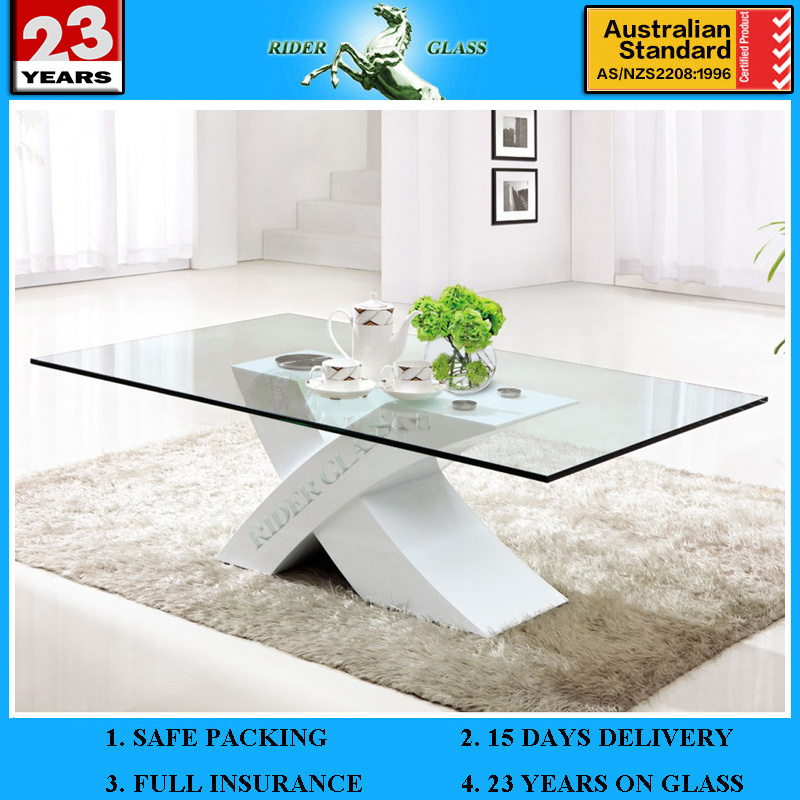 12mm Thick Tempered Galss Dining Table with AS/NZS2208: 1996
