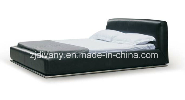 European Modern Wood Leather Soft Bed (A-B26)