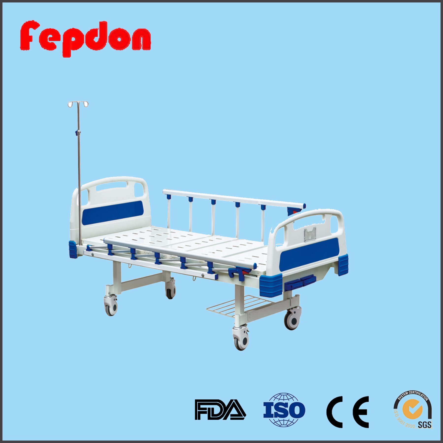 Manual Operated Two Function Manual Hospital Bed Patient Bed (HF-828A)