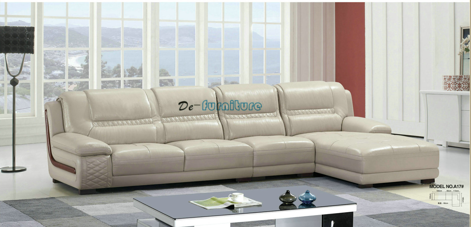 European Style Top Grain Leather Sofa (A17)
