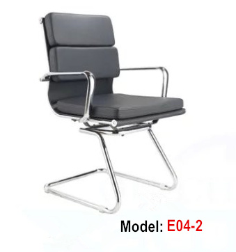 Office Genuine Leather Hotel Metal Meeting Chair (E04-2)