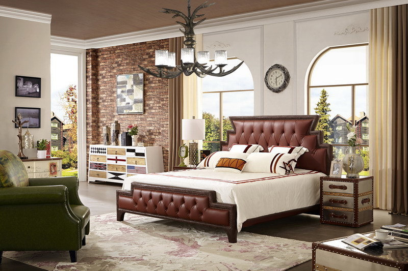 China Shunde Furniture Soft Leather Bed with Headboard Designs Jbl2016