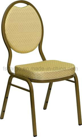 Stacking Banquet Chair with Beige Patterned Fabric (CG039-1)
