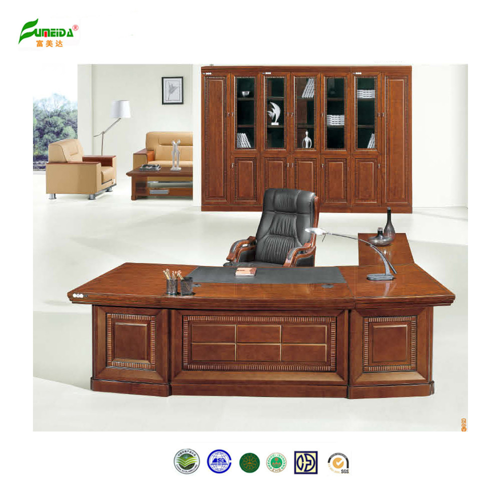 2014 MDF Wood Veneer Office Table with PU Cover